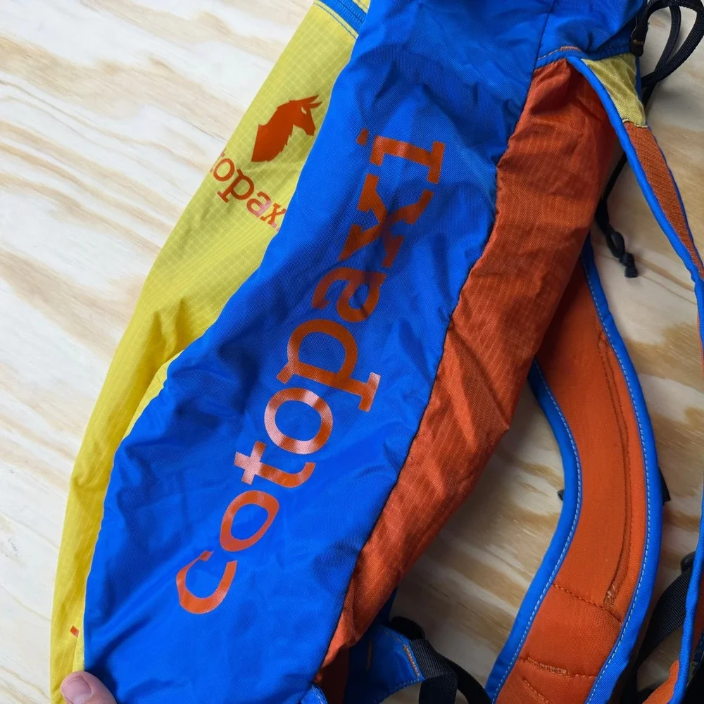 Cotopaxi Luzon 18L Del Dia Backpack Yellow Blue Orange Ripstop Daypack Hiking